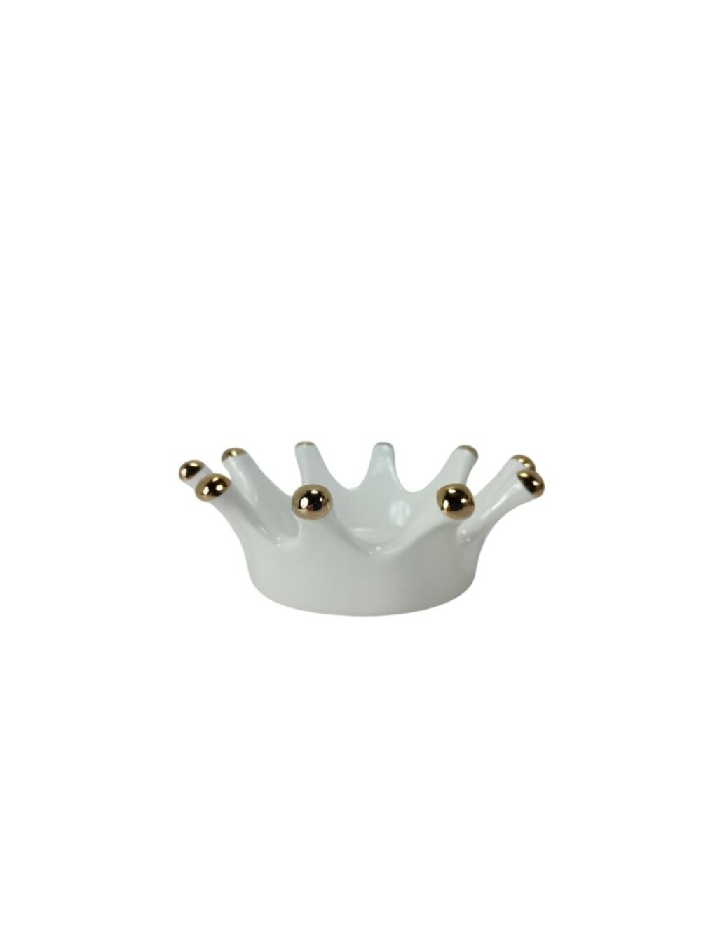 Ceramic Crown Ring Holder Jewelry Stand Trinket Tray White-gold - Picture 3 of 9
